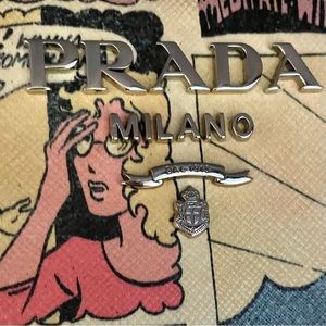 PRADA GLACE CALFSKIN COMIC PRINT LIGHT FRAME SHOULDER BAG